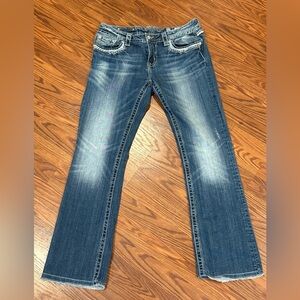 Miss Me Relaxed Bootcut Blue Jeans